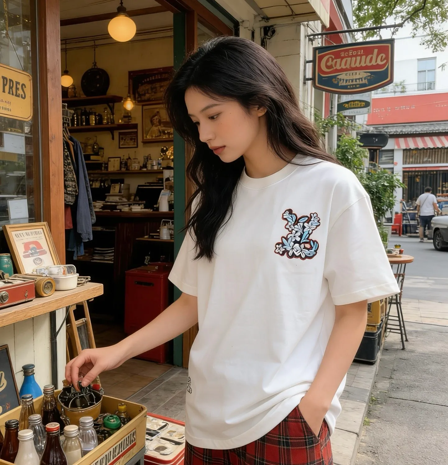 Louis Vuitton/Louis Vuitton floral embroidered short sleeves